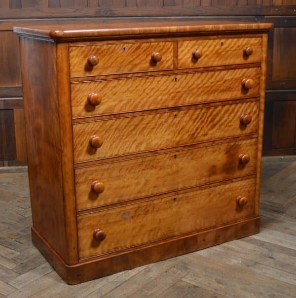 Victorian Satin Wood Chest Of Drawers SAI2893 Antique Draws 3