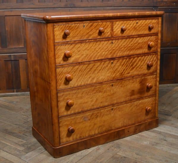 Victorian Satin Wood Chest Of Drawers SAI2893 Antique Draws 17