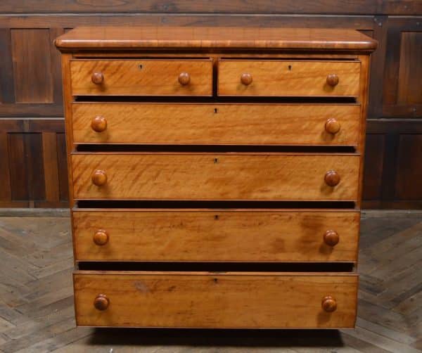 Victorian Satin Wood Chest Of Drawers SAI2893 Antique Draws 15