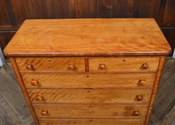 Victorian Satin Wood Chest Of Drawers SAI2893 Antique Draws 13