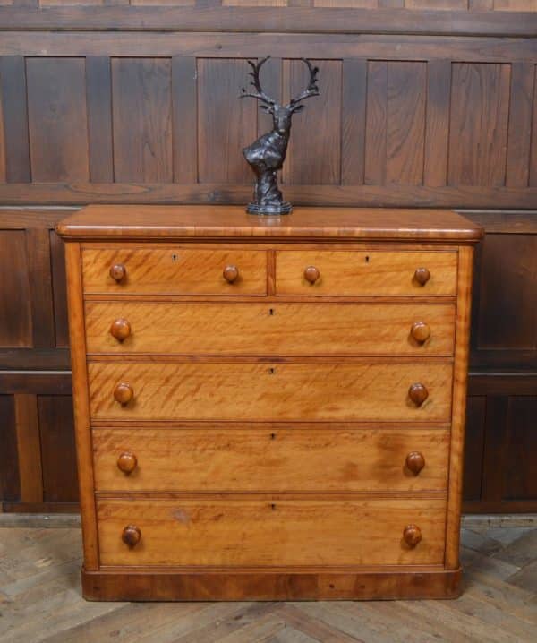 Victorian Satin Wood Chest Of Drawers SAI2893 Antique Draws 4