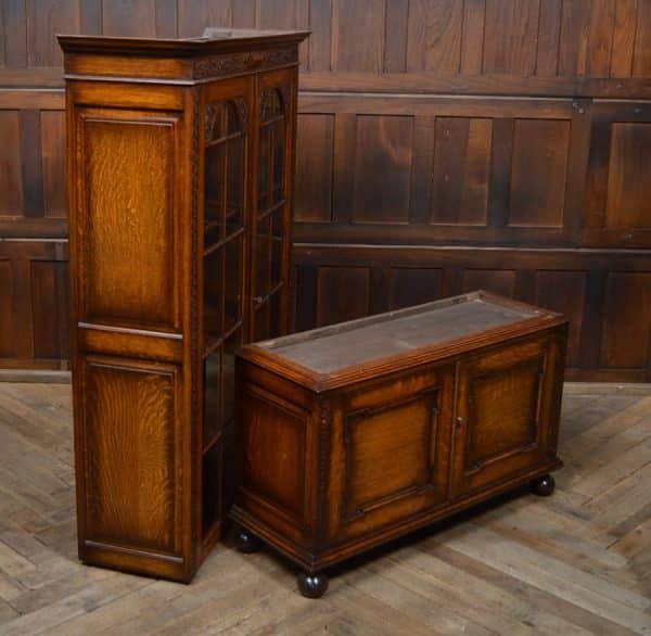 Edwardian Oak Bookcase/ Display Cabinet SAI2890 Antique Bookcases 5