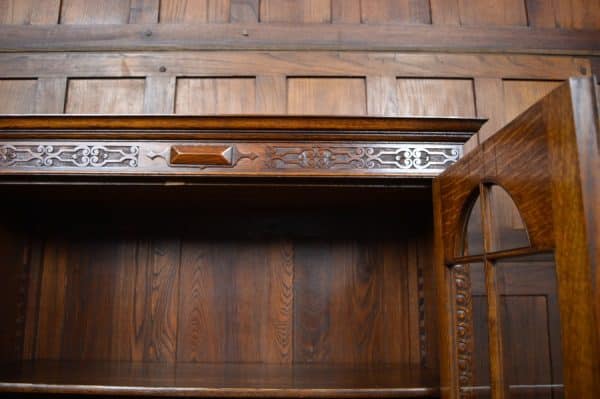 Edwardian Oak Bookcase/ Display Cabinet SAI2890 Antique Bookcases 20