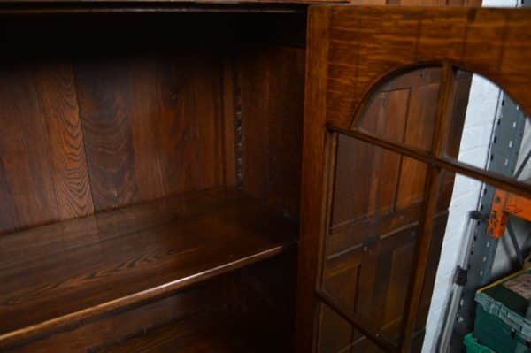 Edwardian Oak Bookcase/ Display Cabinet SAI2890 Antique Bookcases 17