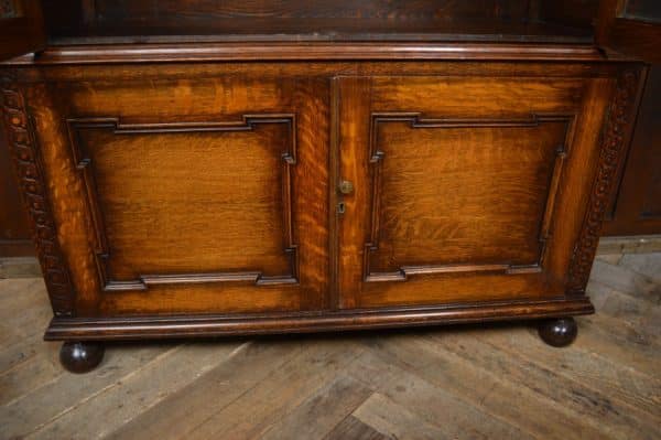 Edwardian Oak Bookcase/ Display Cabinet SAI2890 Antique Bookcases 15