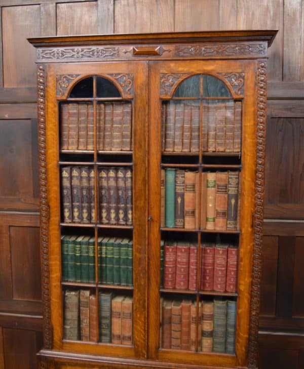 Edwardian Oak Bookcase/ Display Cabinet SAI2890 Antique Bookcases 10