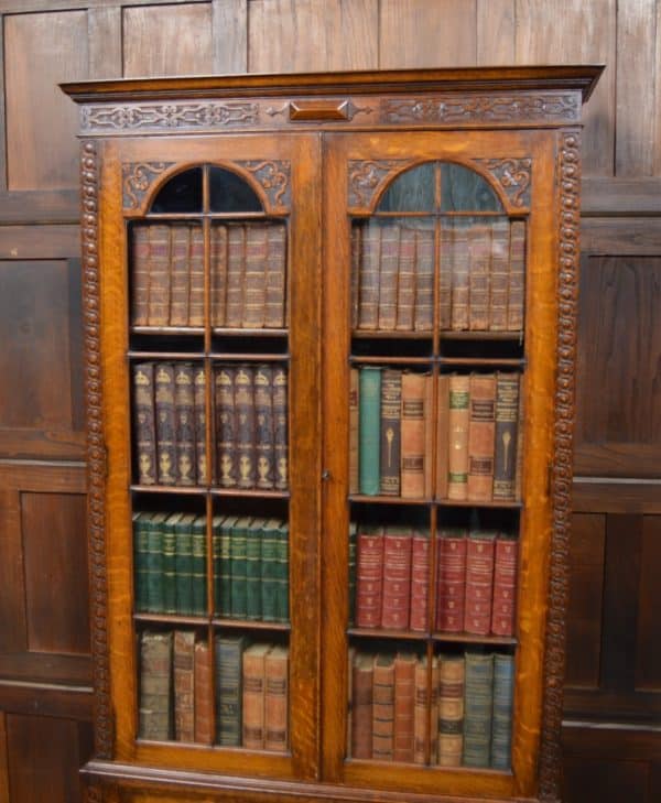 Edwardian Oak Bookcase/ Display Cabinet SAI2890 - Image 8