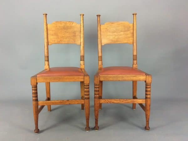 Pair of William Birch Side Chairs c1900 Hall chairs Antique Chairs 4