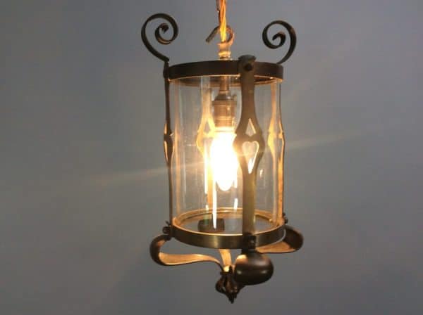 Arts & Crafts Brass Lantern c1900 Brass Lantern Antique Lighting 3