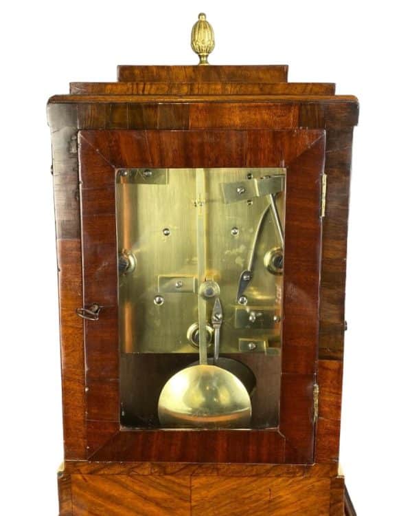 A Stunning Burr Walnut Scottish Bracket Clock With Bracket Circa 1830 bracket clock Antique Clocks 6