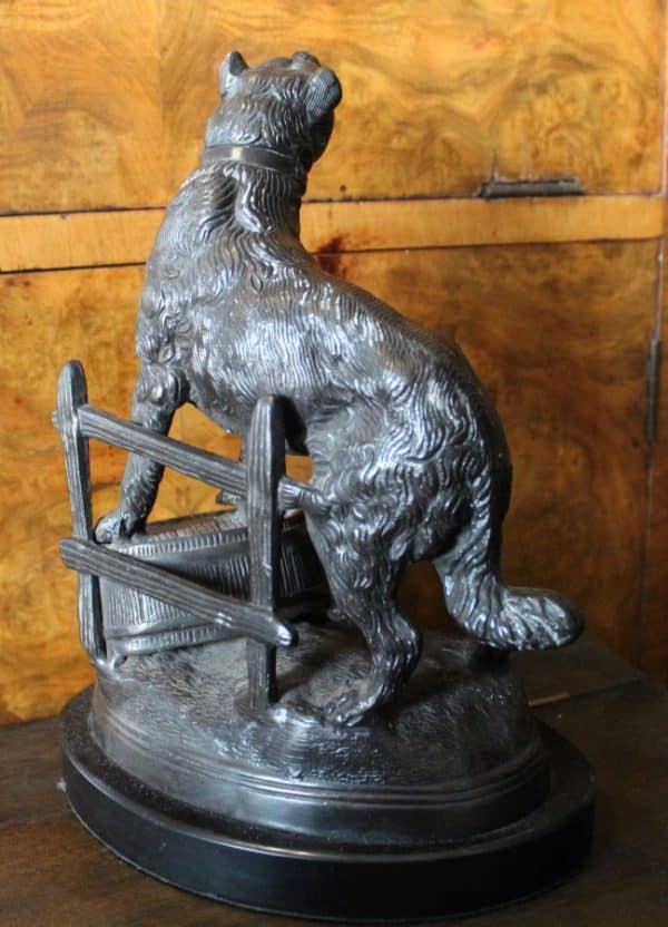 Bronze Sculpture of Guard Dog bronze Antique Collectibles 9