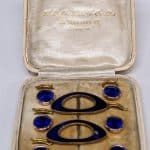 Blue Guilloche Buttons buckles Miscellaneous