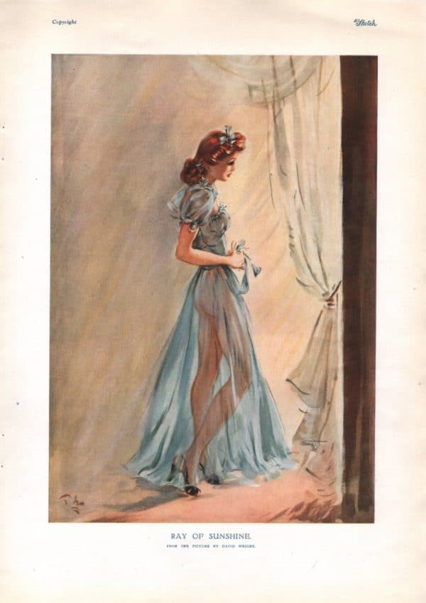 DAVID WRIGHT 1940's ORIGINAL PRINT - 'RAY OF SUNSHINE' NOT A COPY OR REPRODUCTION