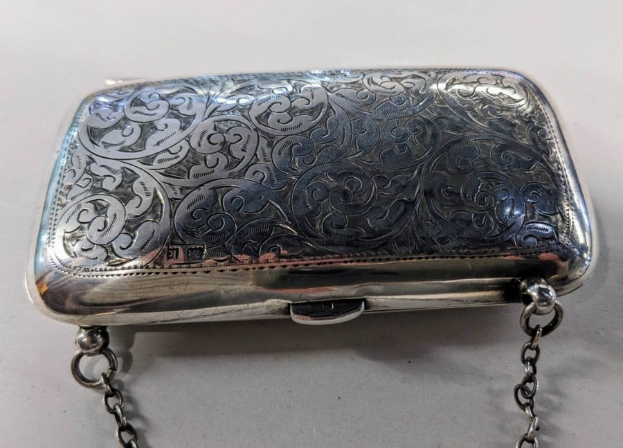Buy Antique William B. Kerr & Co. Victorian Sterling Silver Ladies Purse  W/chain Online in India - Etsy