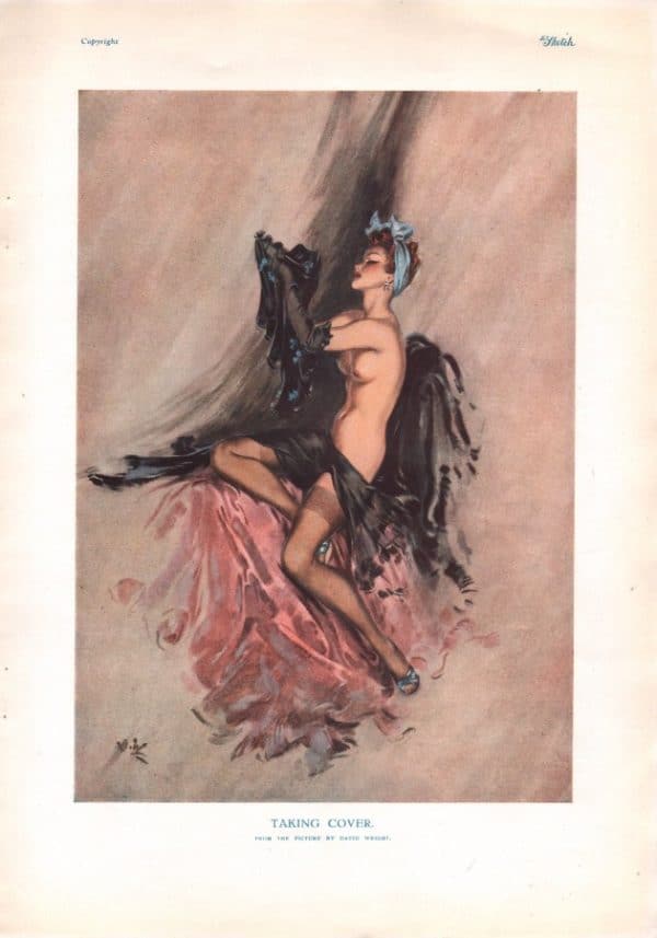 DAVID WRIGHT 1940's ORIGINAL PRINT - 'TAKING COVER' NOT A COPY OR REPRODUCTION