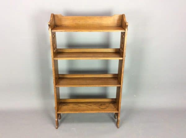 Arts & Crafts Oak Open Bookcase c1900 bookcase Antique Bookcases 4