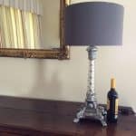 Early 20th Century Chrome and Glass Table Lamp chrome Antique Glassware