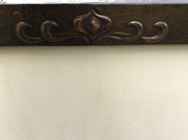 Large Arts & Crafts Copper Wall Mirror c1900 - Image 6