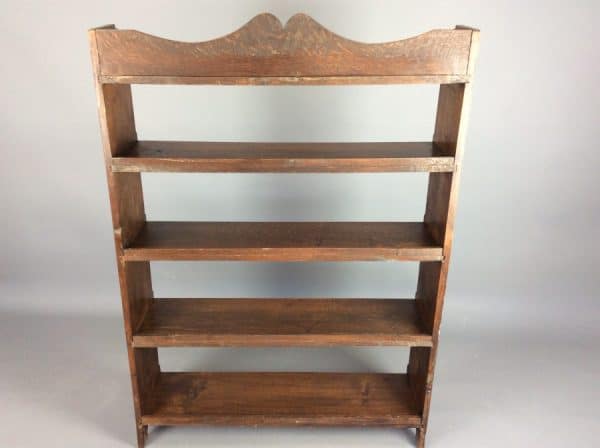 Arts & Crafts Oak Open Bookcase c1900 bookcase Antique Bookcases 9