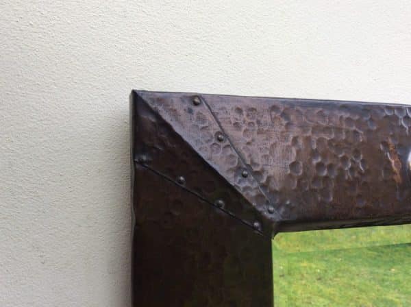 Large Arts & Crafts Copper Wall Mirror c1900 - Image 4