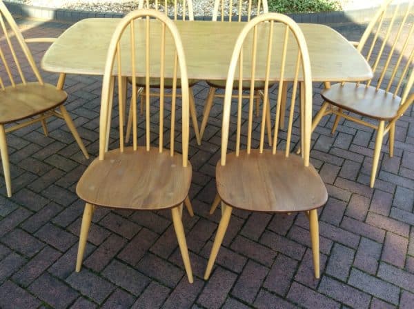 Ercol Dining Table and Six Windsor Chairs Dining Antique Chairs 7