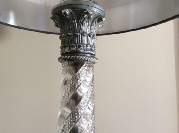 Early 20th Century Chrome and Glass Table Lamp chrome Antique Glassware 5
