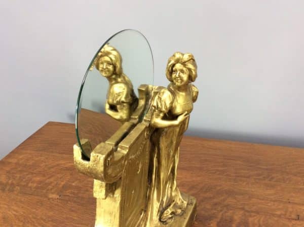 Large Art Nouveau Figural Mirror by Goldscheider c1895 - Image 2