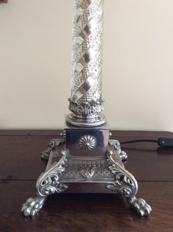 Early 20th Century Chrome and Glass Table Lamp - Image 2