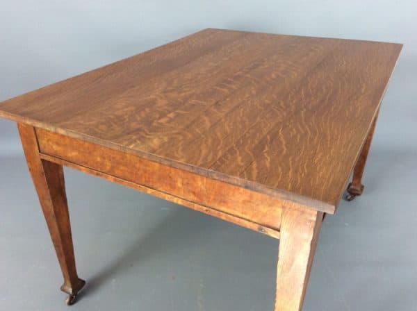 Large Arts & Crafts Writing Desk c1900 Oak Desk Antique Furniture 8