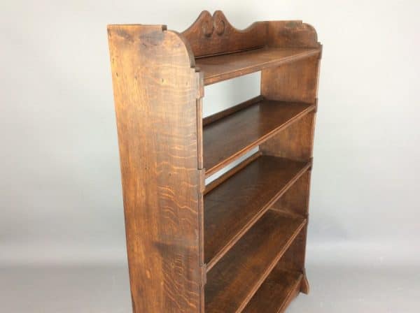 Arts & Crafts Oak Open Bookcase c1900 - Image 6