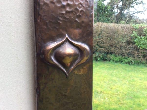Large Arts & Crafts Copper Wall Mirror c1900 - Image 5