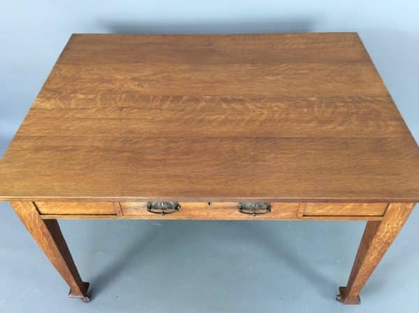 Large Arts & Crafts Writing Desk c1900 Oak Desk Antique Furniture 7