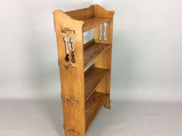 Arts & Crafts Oak Open Bookcase c1900 bookcase Antique Bookcases 3