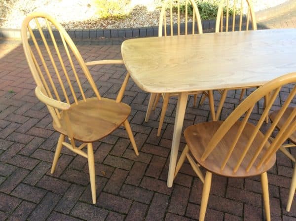 Ercol Dining Table and Six Windsor Chairs Dining Antique Chairs 5