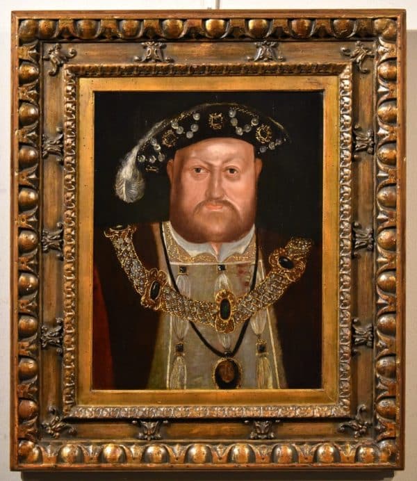 King Henry VIII 16th-17th Oil Portrait On Oak Panel Circle Of Hans Holbein The Younger - Image 2