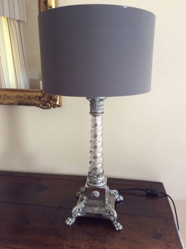 Early 20th Century Chrome and Glass Table Lamp - Image 6