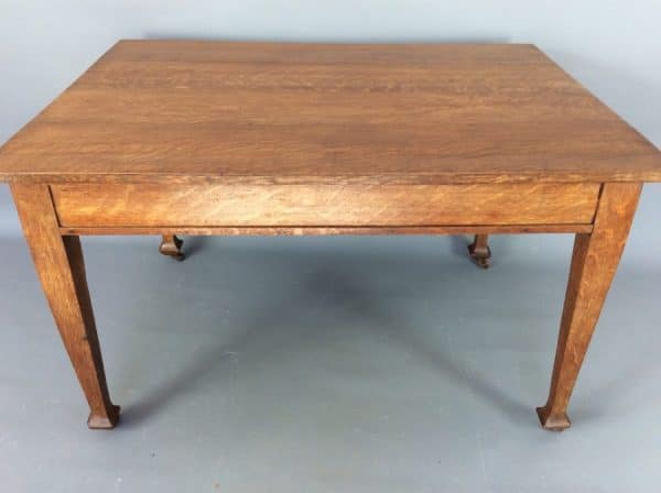 Large Arts & Crafts Writing Desk c1900 Oak Desk Antique Furniture 5