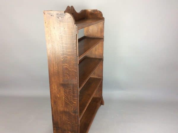Arts & Crafts Oak Open Bookcase c1900 - Image 8