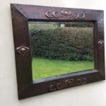 Large Arts & Crafts Copper Wall Mirror c1900 antique mirrors Antique Metals