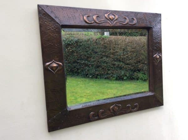 Large Arts & Crafts Copper Wall Mirror c1900