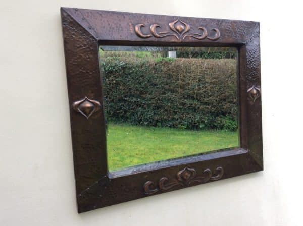 Large Arts & Crafts Copper Wall Mirror c1900 antique mirrors Antique Metals 3