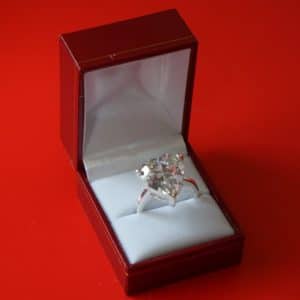 A Vintage New Old Stock White C Z Dress Ring Boxed Diamond Rings Antique Jewellery