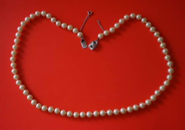 Vintage Orquidea Manacor Mallorca 22″ Knotted Pearl Necklace Boxed Boxed Pearl Necklaces Antique Jewellery 4