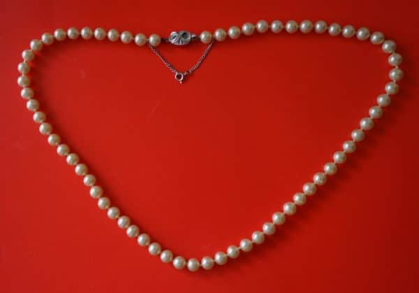 Vintage Orquidea Manacor Mallorca 22" Knotted Pearl Necklace Boxed - Image 5