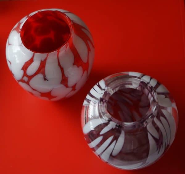 A Pair of Vintage Art Glass Langham Hand Made Vases Hand made Glass Antique Glassware 6