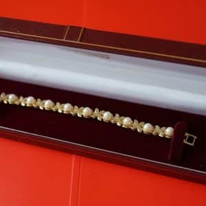 Vintage Ornate Gold Plated Pearl Bracelet – Ideal Present Antique Bracelet Antique Bracelets