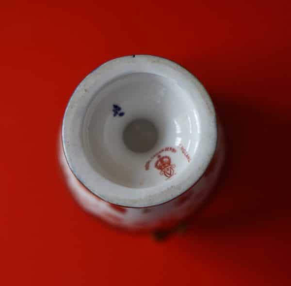 C 1890 Antique Royal Crown Derby Miniature Imari Vase - Collectible - Image 4