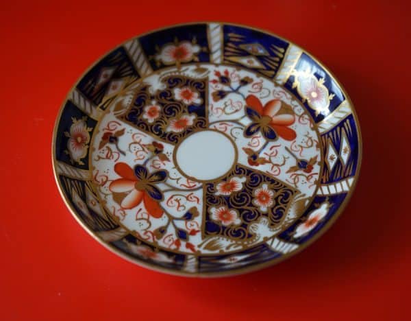 C 1924 Royal Crown Derby Miniature Imari Coffee Can & Saucer – Porcelain / Bone China Continental Trinket Box Antique Ceramics 4