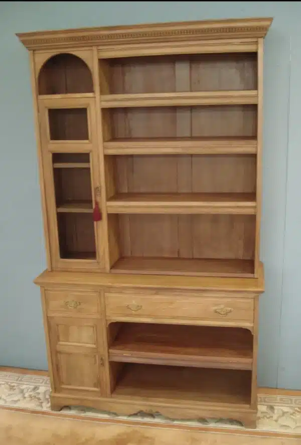 Blonde Mahogany Edwardian Bookcase - Image 14