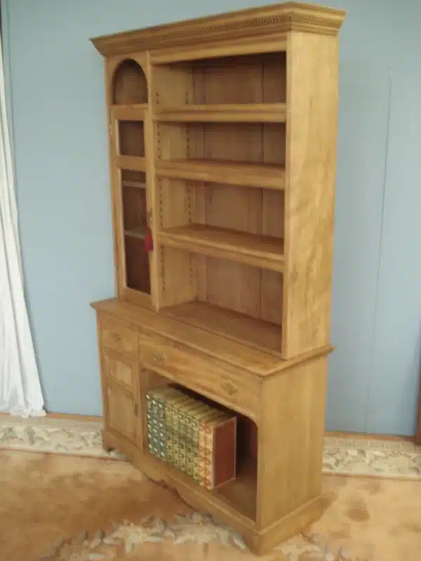 Blonde Mahogany Edwardian Bookcase - Image 6